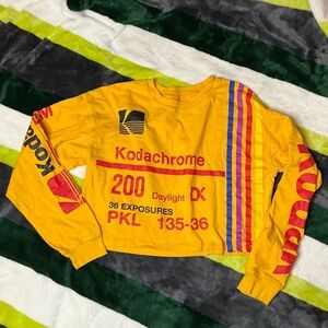Kodak Yellow and Red Graphic Crop Top Size S